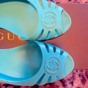Gucci jelly flat AQUA